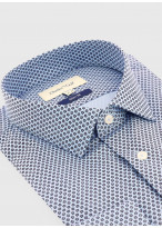 Chemise slim fit à motif fleuri Charles Le Golf _ Bleu ardoise à fleurs _ 81 - Bleu ciel