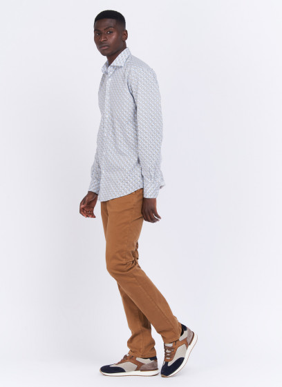 Chemise regular fit à motif géométrique Charles Le Golf _ Blanc à motifs graphiques _ 10 - Blanc