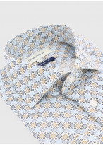 Chemise regular fit à motif géométrique Charles Le Golf _ Blanc à motifs graphiques _ 10 - Blanc
