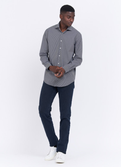Chemise regular fit à rayures Charles Le Golf _ Gris foncé à rayures _ 23 - Gris foncé