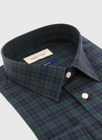 Chemise slim fit à carreaux Charles Le Golf _ Bleu marine à carreaux _ 88 - Bleu marine