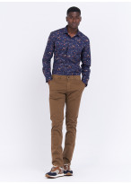 Chemise slim fit à motif fleuri Charles Le Golf _ Bleu marine à fleurs _ 88 - Bleu marine