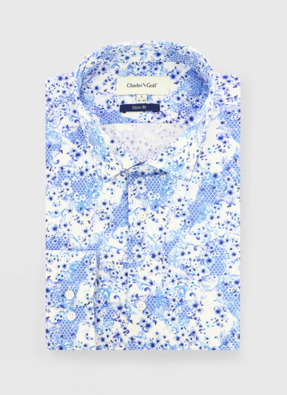 Chemise slim fit à motif géométrique Charles Le Golf