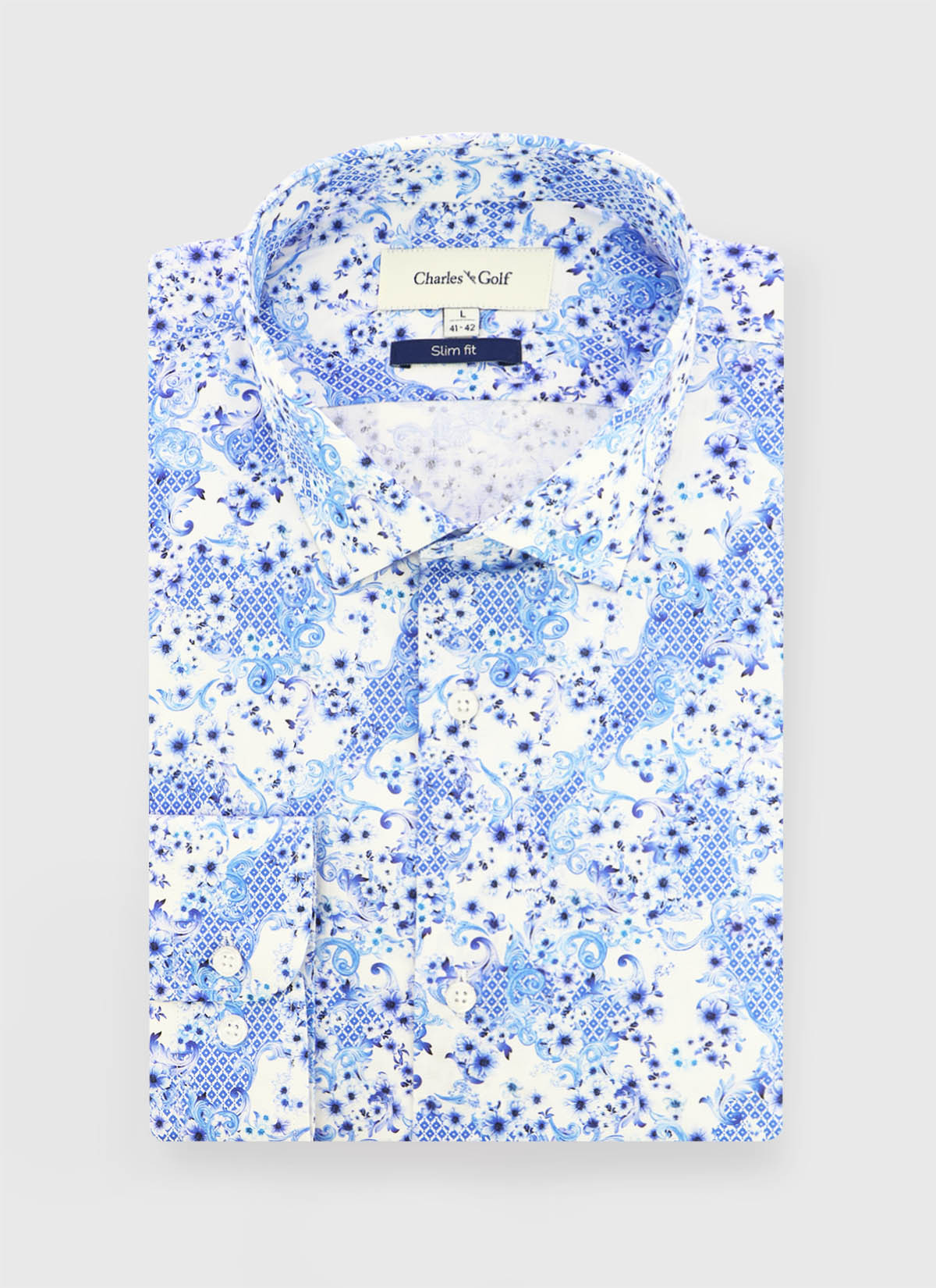 Slim fit geometric pattern shirt by Charles Le Golf