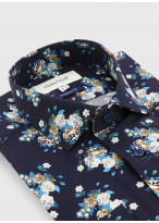Chemise regular fit à motif fleuri Charles Le Golf _ Bleu marine à fleurs _ 88 - Bleu marine