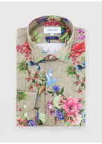 Chemise slim fit à motif fleuri Charles Le Golf _ Sable à fleurs _ 31 - Sable