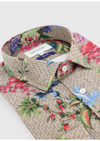 Chemise slim fit à motif fleuri Charles Le Golf _ Sable à fleurs _ 31 - Sable