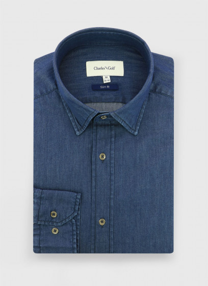 Chemise slim fit en jean Charles Le Golf
