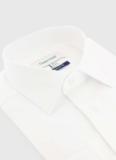 Chemise regular fit Charles Le Golf _ Blanc uni _ 10 - Blanc