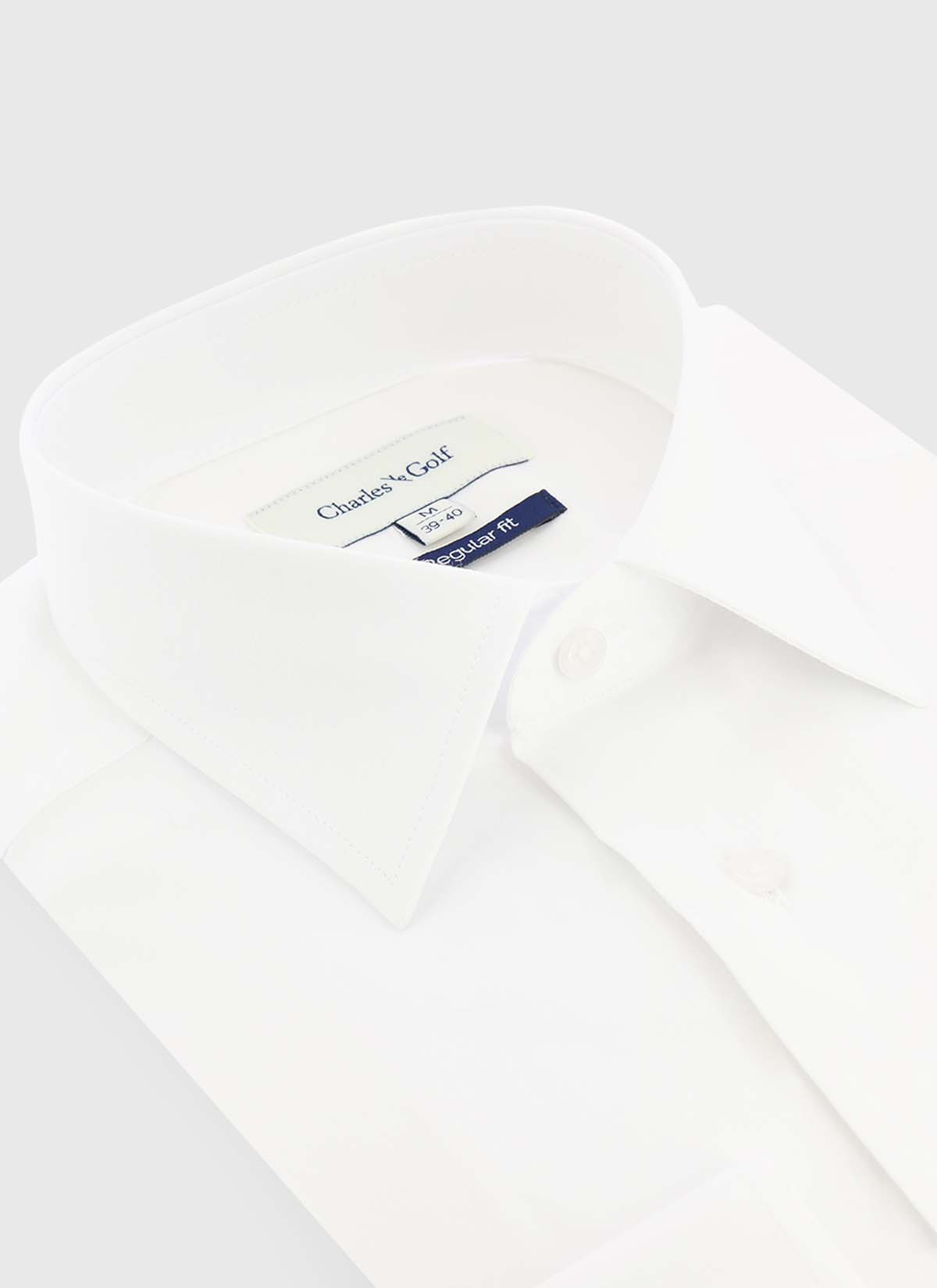 Chemise regular fit Charles Le Golf _ Blanc uni _ 10 - Blanc
