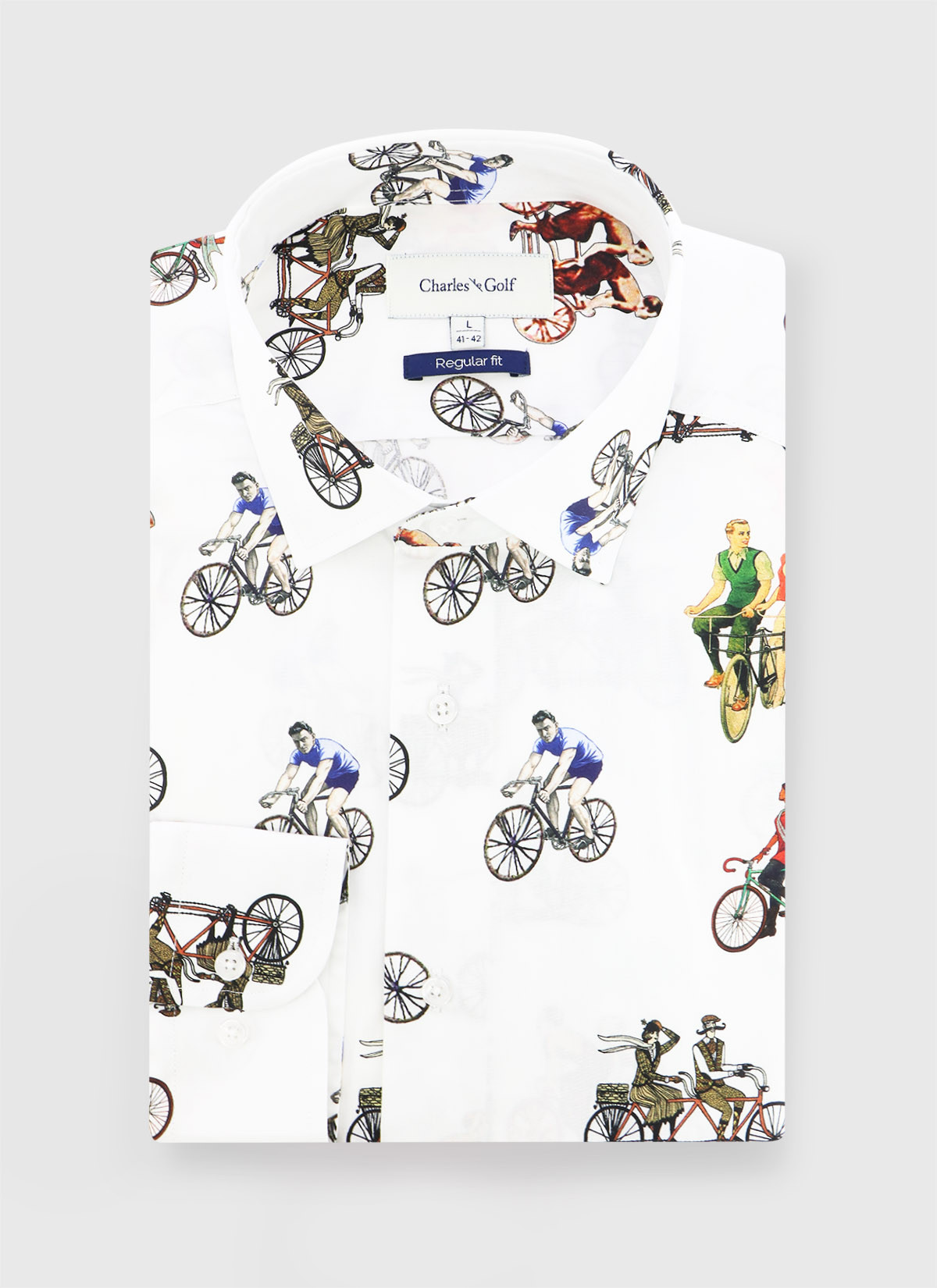 Chemise regular fit à motif fantaisie Charles Le Golf _ Blanc à motifs fantaisie _ 10 - Blanc