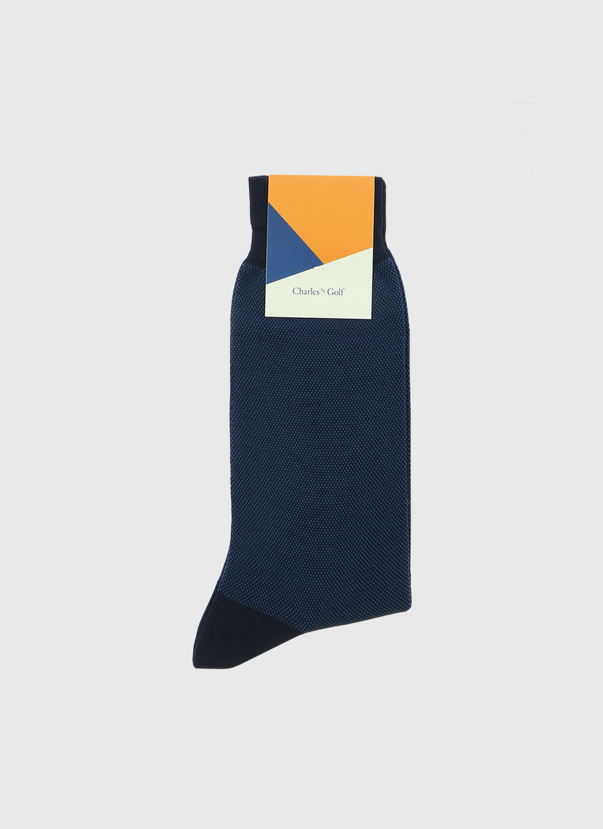 Chaussettes montantes Charles Le Golf _ Bleu marine faux uni _ 88 - Bleu marine