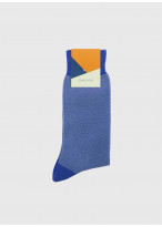 Chaussettes montantes Charles Le Golf _ Bleu denim faux uni _ 84 - Bleu denim