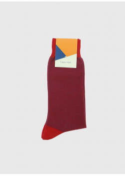 Chaussettes montantes Charles Le Golf _ Rouge carmin faux uni _ 53 - Rouge carmin