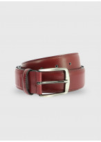 Ceinture en cuir Charles Le Golf _ Rouge brique uni _ 54 - Rouge brique