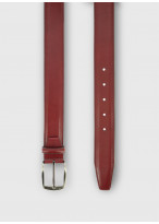 Ceinture en cuir Charles Le Golf _ Rouge brique uni _ 54 - Rouge brique