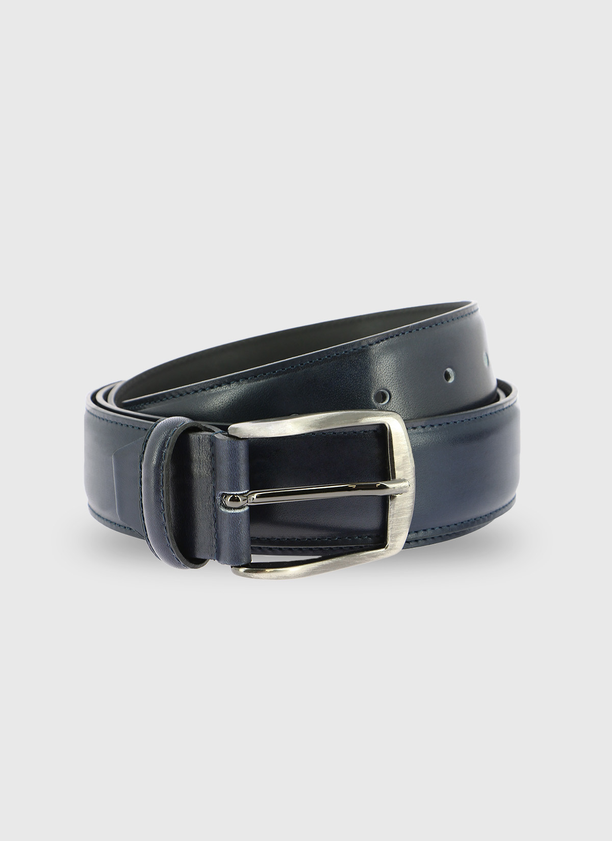 Ceinture en cuir Charles Le Golf _ Bleu pétrole uni _ 87 - Bleu pétrole