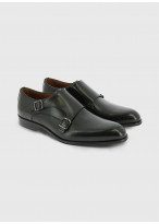 Derby double boucle en cuir Charles Le Golf _ Noir uni _ 01 - Noir