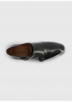 Derby double boucle en cuir Charles Le Golf _ Noir uni _ 01 - Noir