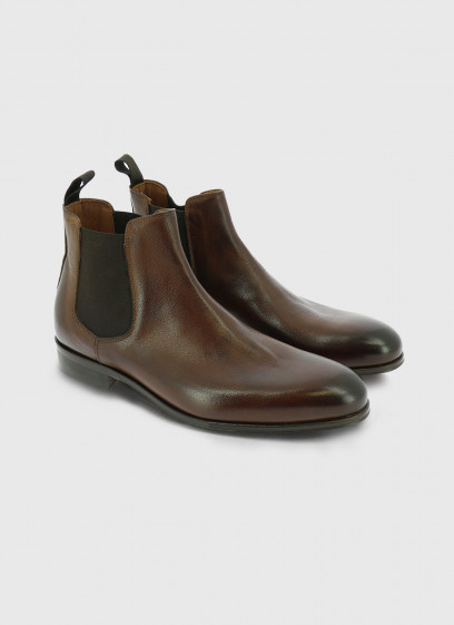 Bottines Chelsea en cuir Charles Le Golf _ Brun faux uni _ 36 - Brun