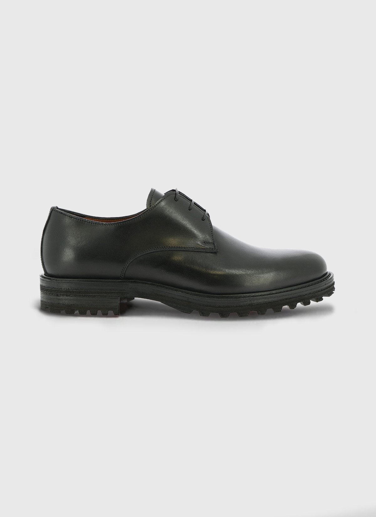 Derby en cuir Charles Le Golf _ Noir uni _ 01 - Noir