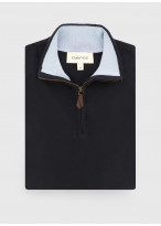 Pull col zippé Charles Le Golf _ Bleu marine uni _ 88 - Bleu marine