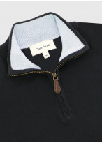 Pull col zippé Charles Le Golf _ Bleu marine uni _ 88 - Bleu marine