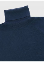 Pull col roulé Charles Le Golf _ Bleu pétrole uni _ 87 - Bleu pétrole