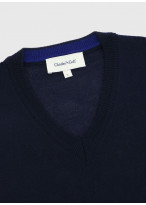 Pull col V Charles Le Golf _ Bleu marine uni _ 88 - Bleu marine