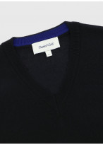 Pull col V Charles Le Golf _ Noir uni _ 01 - Noir