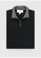 Pull col zippé Charles Le Golf _ Noir uni _ 01 - Noir