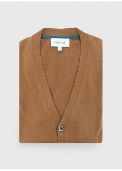 Cardigan en coton Charles Le Golf _ Tabac uni _ 33 - Tabac