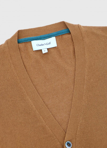 Cardigan en coton Charles Le Golf _ Tabac uni _ 33 - Tabac