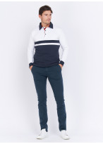 Polos tricolore manches longues Charles Le Golf _ Blanc tricolore _ 10 - Blanc