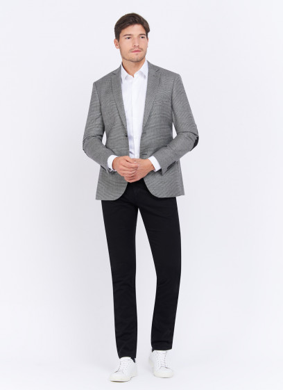 Veste slim fit pied de poule Charles Le Golf _ Gris moyen pied de poule _ 22 - Gris moyen