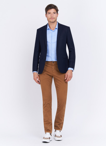 Veste slim fit texturée Charles Le Golf _ Bleu marine faux uni _ 88 - Bleu marine