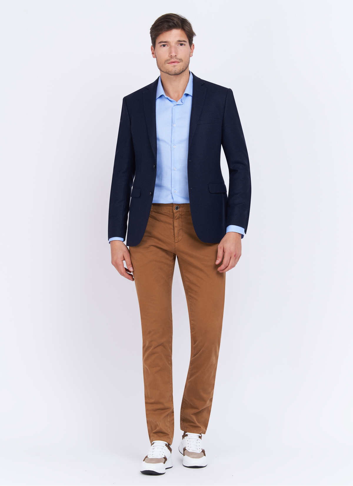 Veste slim fit texturée Charles Le Golf _ Bleu marine faux uni _ 88 - Bleu marine