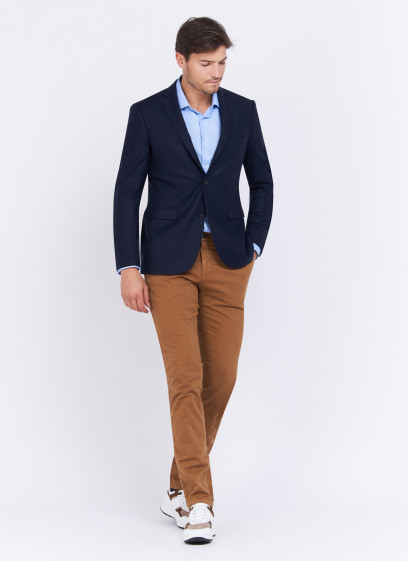 Veste slim fit texturée Charles Le Golf _ Bleu marine faux uni _ 88 - Bleu marine