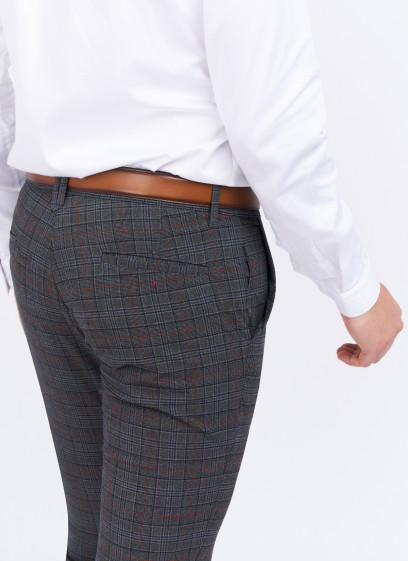 Pantalon chino à carreaux slim fit Charles Le Golf _ Gris foncé à carreaux _ 23 - Gris foncé