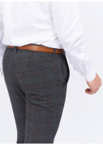Pantalon chino à carreaux slim fit Charles Le Golf _ Gris foncé à carreaux _ 23 - Gris foncé
