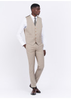 Gilet en laine Charles Le Golf _ Grège faux uni _ 30 - Grège