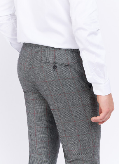 Pantalon slim fit Charles Le Golf _ Gris moyen à carreaux _ 22 - Gris moyen