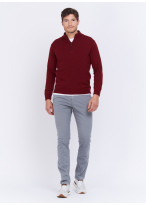 Pull col zippé Charles Le Golf _ Bordeaux faux uni _ 56 - Bordeaux