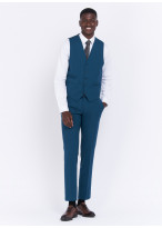Gilet en laine Charles Le Golf _ Bleu pétrole faux uni _ 87 - Bleu pétrole