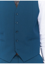 Gilet en laine Charles Le Golf _ Bleu pétrole faux uni _ 87 - Bleu pétrole