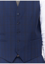Gilet en laine Charles Le Golf _ Bleu marine à carreaux _ 88 - Bleu marine
