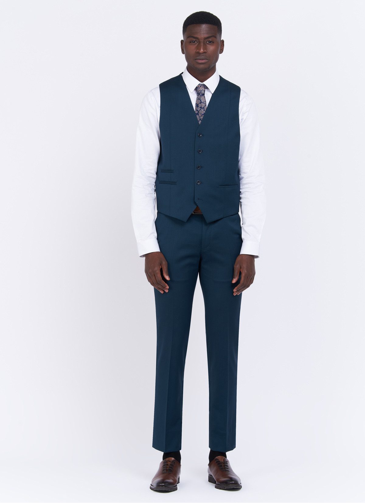 Gilet en laine Charles Le Golf _ Bleu marine uni _ 88 - Bleu marine