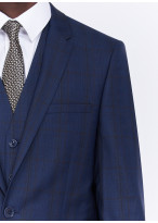 Costume slim fit en laine Charles Le Golf _ Bleu marine à carreaux _ 88 - Bleu marine