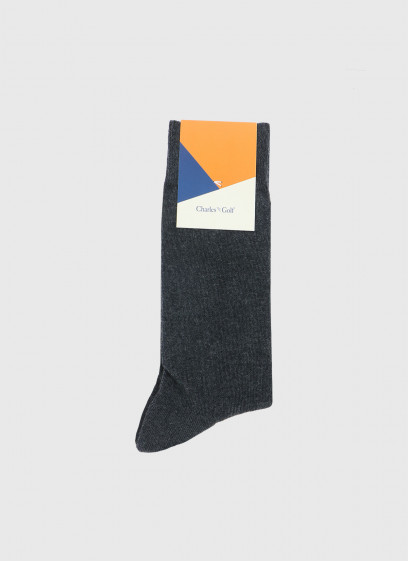 Chaussettes montantes Charles Le Golf _ Gris anthracite faux uni _ 24 - Gris anthracite