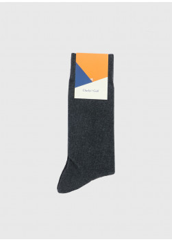 Chaussettes montantes Charles Le Golf _ Gris anthracite faux uni _ 24 - Gris anthracite